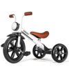 KRIDDO Kids Tricycle, 12 Inch Wheel with Front Light, Adjustable Seat Height - White