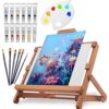 Adjustable Tabletop Easel Starter Kit for Acrylic Painting - Includes Canvas Panels, Brushes, and Palette