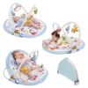Baby Play Gym Lay to Sit-Up Playmat with Tummy Time Toys, Pillow & Mirror. 3-in-1 Activity Center for Newborns 0-12 Months