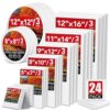 Painting Canvas Variety Pack - 24 Canvases for Oil & Acrylic Paint