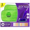 Reusable 12-inch Microfiber Floor Mop Pads - Swiffer Wet Jet Compatible 2 Pack