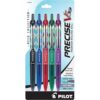 Pilot Precise V5 RT Deco Collection Pens, Extra Fine Point, Pack of 5