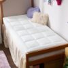 Twin XL Mattress Pad for College Dorm Bed - Cotton Topper, Quilted Cover - White