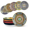 vancasso Pasta Bowls, Set of 6, 32 oz Large Colorful Ceramic Bowls for Kitchen
