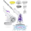 Electric Spin Scrubber with 6 Replaceable Brush Heads and Extension Handle
