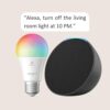 Echo Pop Charcoal with Smart Color Bulb