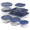 Glass Food Storage Containers with Lids, 16-Piece Set