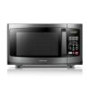Toshiba 0.9 Cu Ft Countertop Microwave Oven with Turntable - Black Stainless Steel