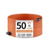 KTMC 50ft 16AWG Outdoor/Indoor Extension Cord, SJTW 16/3 Gauge with Weatherproof PVC Vinyl Jacket, 3-Prong Grounded Plug, ETL Certified 13A 1625W, Orange