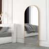 Full Length Arched Floor Mirror 64" x 21" - Gold