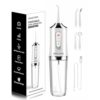 Water Flosser Cordless Teeth Cleaner with 3 Modes and 4 Jets - Rechargeable Waterproof Oral Irrigator for Travel and Home - Luxury White