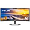 PHILIPS 34" UltraWide QHD Monitor with Built-in Webcam & Mic, USB-C Docking, Stereo Speakers, 100Hz, 4-Year Replacement