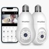 LaView 4MP Bulb Security Camera 2K Wireless Outdoor Indoor with Motion Detection and Audible Alarm, 2 Pack