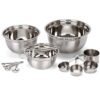 Stainless Steel Mixing Bowl Set with Measuring Cups, Spoons, and Whisk - Kitchen Baking Set