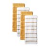 KitchenAid Albany Kitchen Towel Set, 4-Pack, Orange Sorbet Yellow/White, 16"x26"