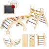 BlueWood Pikler Triangle Set for Toddlers, Foldable Climbing Toys