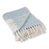 Rustic Farmhouse Woven Throw Blanket, 50x60, Storm Blue