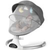 Baby Swing with 5 Point Harness, Bluetooth, 10 Lullabies, 3 Speeds - Grey