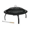 Fire Sense Portable Folding Round Steel Fire Pit - Black (22")