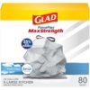 Glad ForceFlexPlus XL 20 Gallon Kitchen Trash Bags, 80 Count