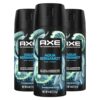 AXE Aqua Bergamot Deodorant Body Spray for Men, 3-Pack, 4 oz