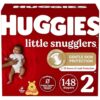Huggies Little Snugglers Size 2 Diapers, 148 Count