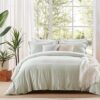 NexHome Sage Green King Size Duvet Cover Set - 3 Piece Brushed Microfiber - Button Closure & Corner Tie - 104x90 inches - Includes 2 Pillow Shams