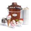 Electric Ice Cream Maker - Vintage Style - Dark Wood - 6 Quart