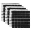 DII Windowpane Dishcloth Set, Black, 6 Pack