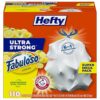 Hefty Ultra Strong Tall Kitchen Trash Bags, Lemon Scent, 13 Gallon, 110 Count