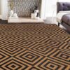 Outdoor Reversible Diamond Rug, Black/Brown, 4' x 6'