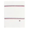 Tommy Hilfiger Modern American Double Stripe 574 GSM Dobby 1 Piece Bath Towel, 30 X 56 Inches, 100% Cotton (White)