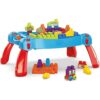 Toddler Blocks Toy Set with Activity Table and Storage - Blue - Ages 1+ Years