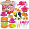 Pretend Play Food and Dishes Set for Kids