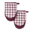 KitchenAid Gingham Mini Oven Mitt Set, Beet, 2-Pack