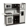 Wooden Toy Kitchen Play Set for Toddlers and Kids - Charcoal Gray