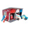 Melissa & Doug Wooden Rescue Vehicles and Garage Toy Set - Red (7 Pieces)