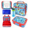 Bento Box with Insulated Lunch Bag Set for Kids, Blue Pirates