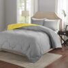 Comfort Spaces Vixie Reversible Comforter Set - Grey/Yellow Twin XL 2 Piece