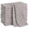 Homaxy 12 Pack Kitchen Dish Cloths, Grey, 10 x 10 inches