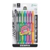 Zebra Z-Grip Ballpoint Pen, Medium Point, Assorted Fashion Colors, 7-pack