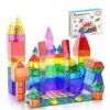 PicassoTiles 60pcs Magnetic Building Blocks, STEM Learning Toy for Toddlers, Montessori Pretend Play Construction Set, Ages 3+ PT60