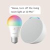 Echo Pop Glacier White with Sengled Smart Color Bulb