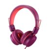 Noot Products K33 Foldable Stereo Kids Headphones with 5ft Tangle-Free Cord, 3.5mm Jack Plug, Compatible with iPad, Kindle, and Tablet - Plum