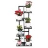 Bamboo Plant Stand Rack 5 Tier 6 Potted Indoor&Outdoor Holder Shelf Planter Display (Black)