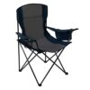 Navy/Gray Quad Camp Chair with Built-In Cooler, Cup Holder, and Carry Bag