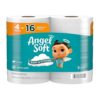 Angel Soft Toilet Paper, 4 Mega Rolls (Equivalent to 16 Regular Rolls), Soft and Strong Toilet Tissue