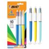 BIC 4-Color Retractable Ball Pens, Medium Point (1.0mm), Pack of 3, Original and Fashion Styles