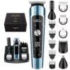 Brightup Waterproof Beard Trimmer for Men with Cordless Hair Clippers, LED Display and Accessories for Mustache, Body, Face, Ear, Nose Hair - Men's Grooming Kit Gift