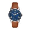 Fossil Copeland Men's Slim Case Watch with Leather Band